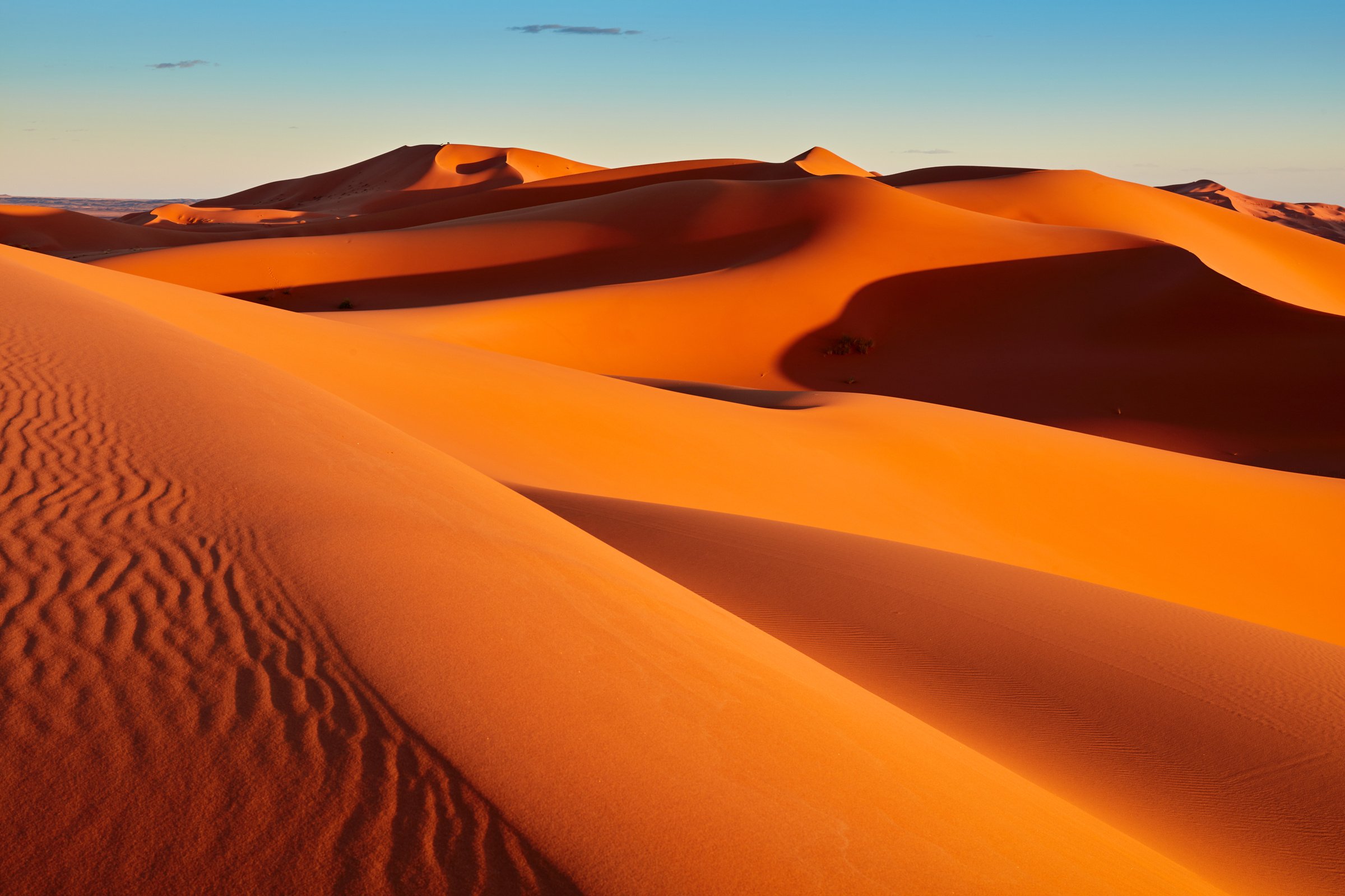 Sand dunes in the Sahara Desert, Merzouga, Morocco